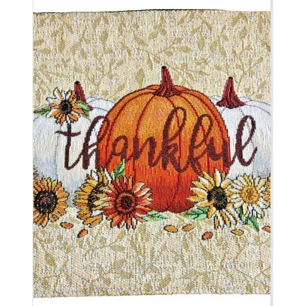 Thanksgiving Placemats Tapestry Thankful Sunflowers Fall Harvest 13x18